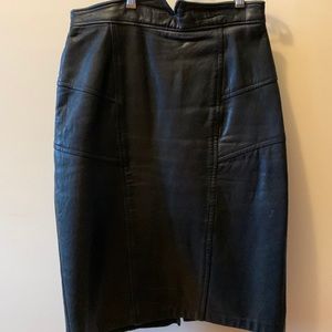 Black leather skirt